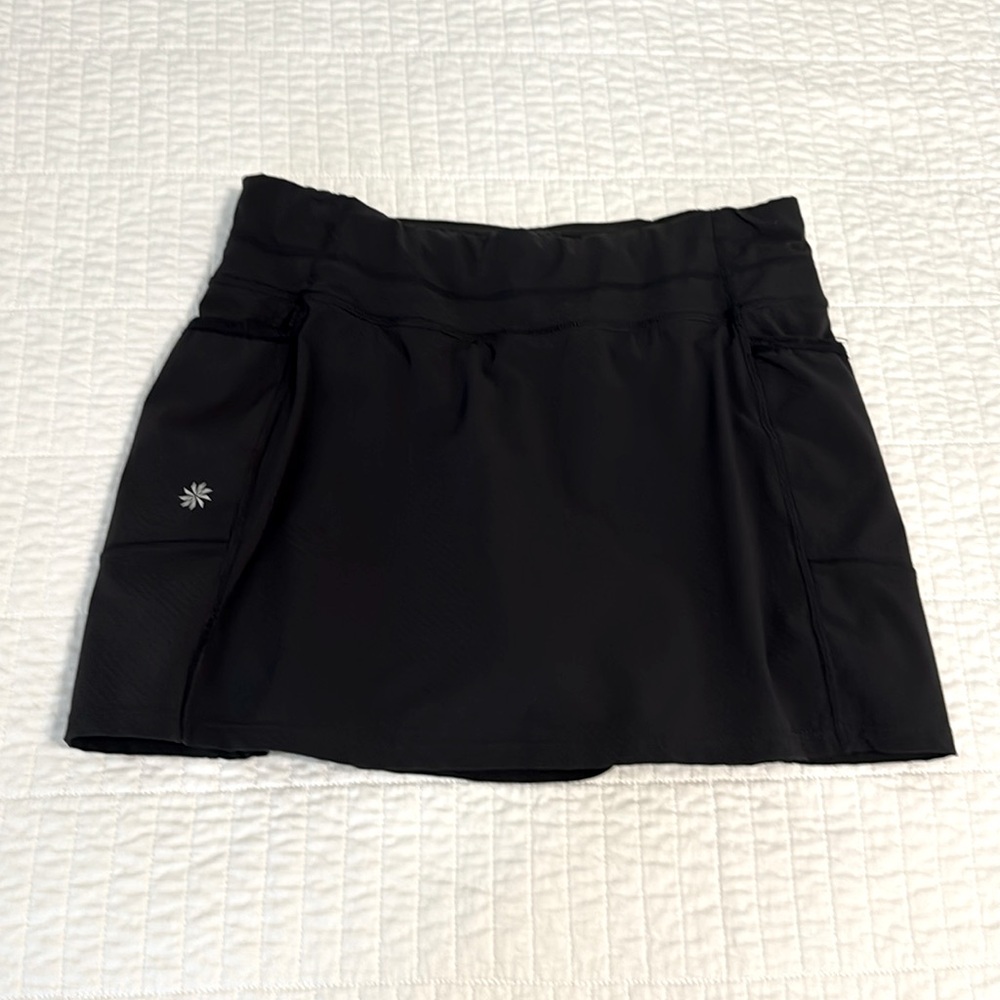 Athleta Dobby Black Athletic Skort with Side Pockets small